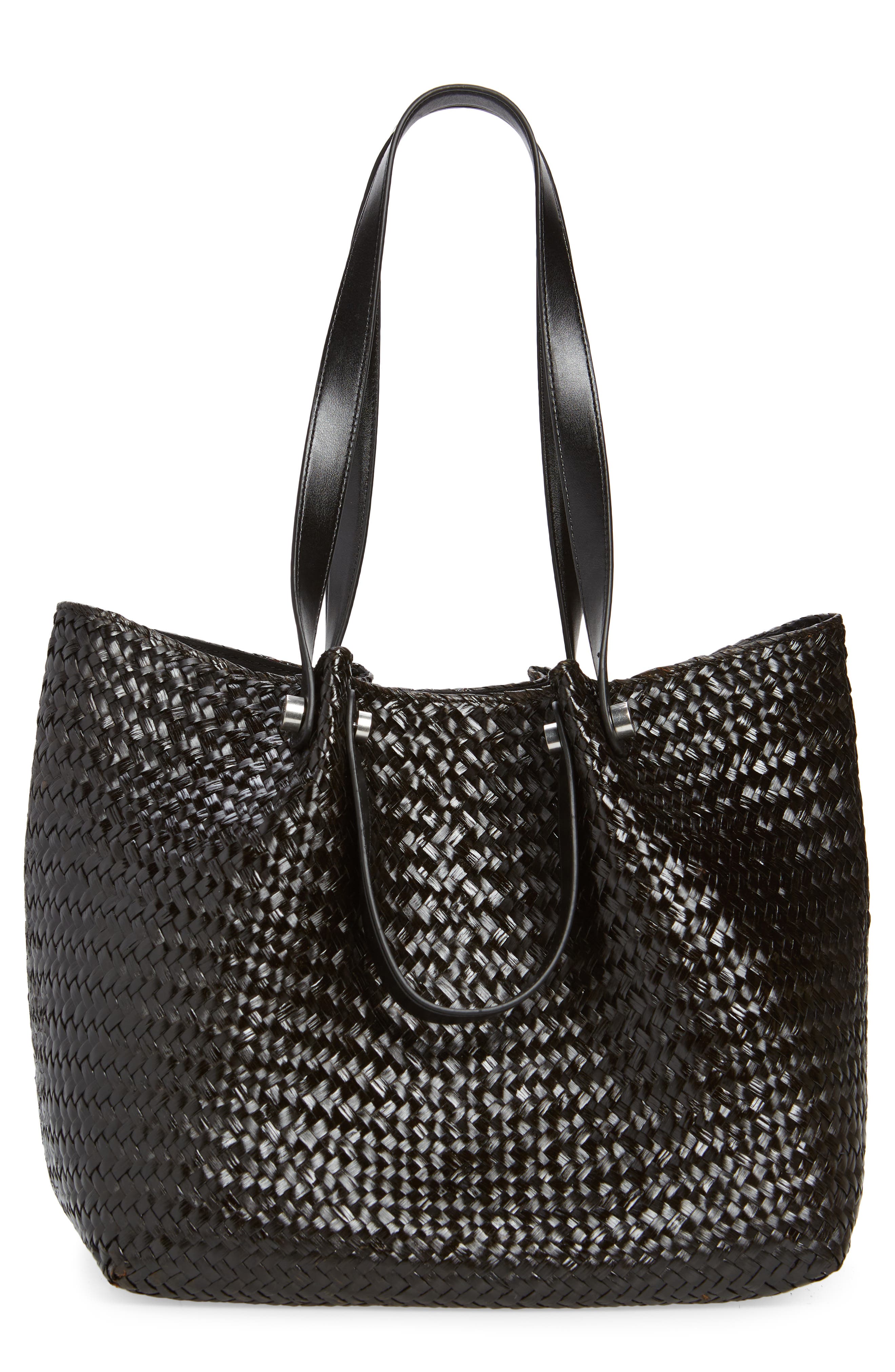 AllSaints Allington Straw Tote, Main, color, 