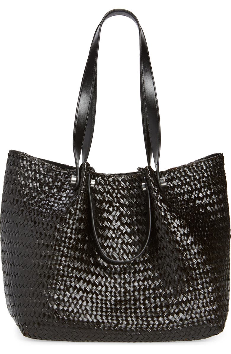 AllSaints Allington Straw Tote, Main, color,