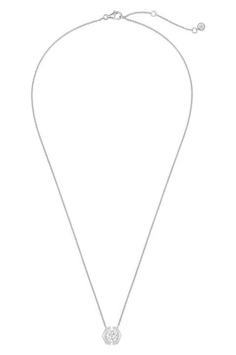 Solara Cubic Zirconia Necklace, Alternate, color, PURE PLATINUM / CLEAR STONE