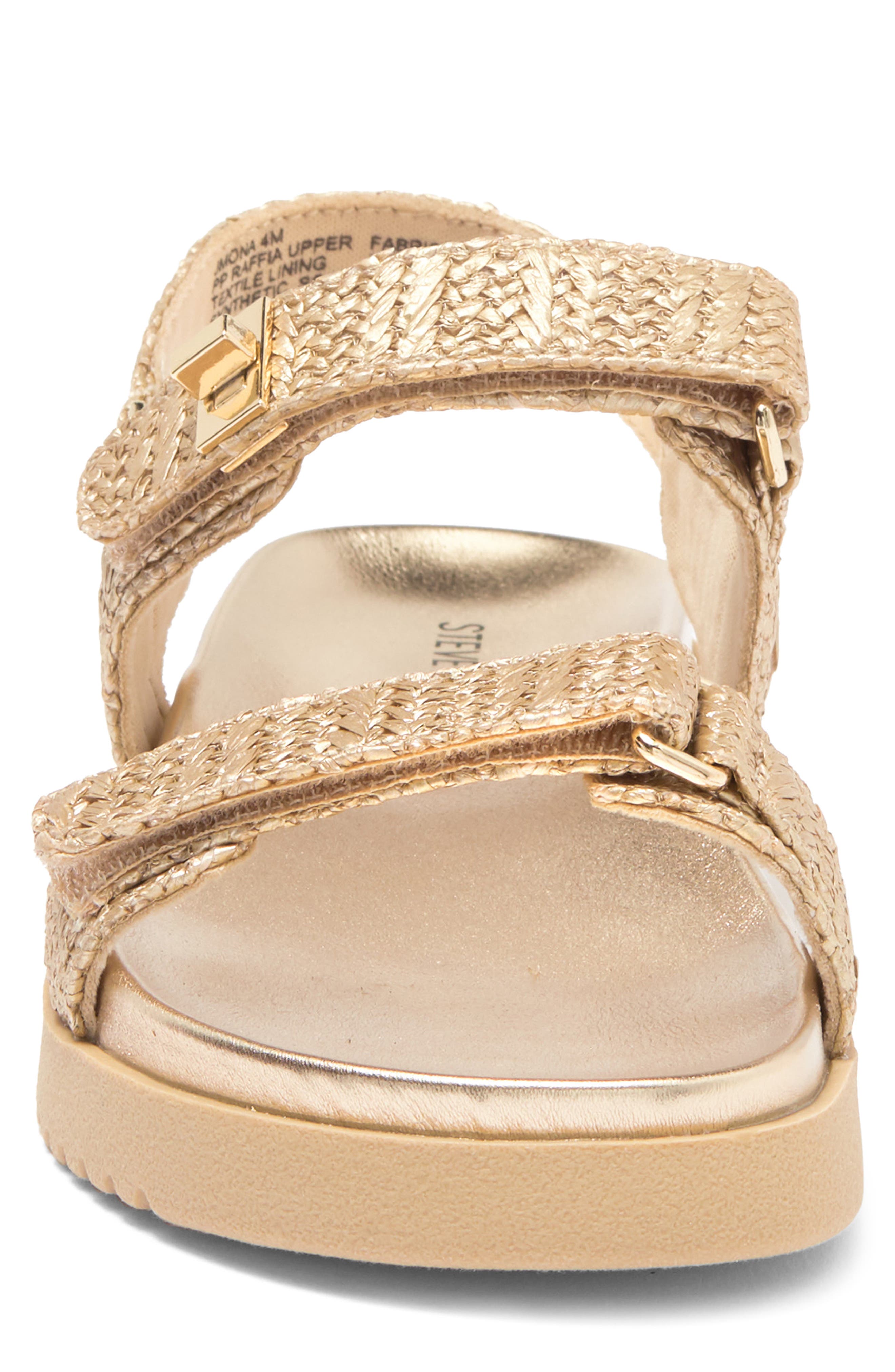 Mona Sandal, Alternate, color, GOLD RAFFIA