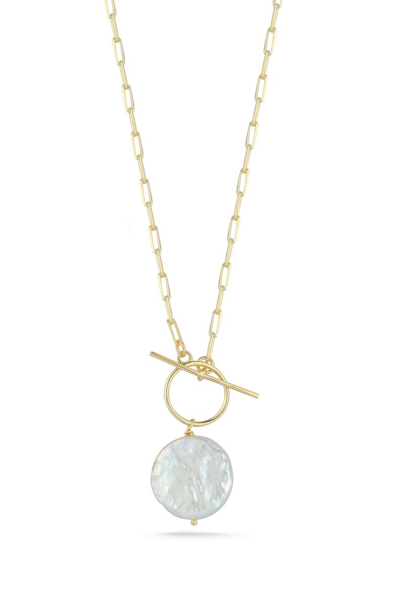 Cultured Pearl Pendant Necklace, Main, color, GOLD