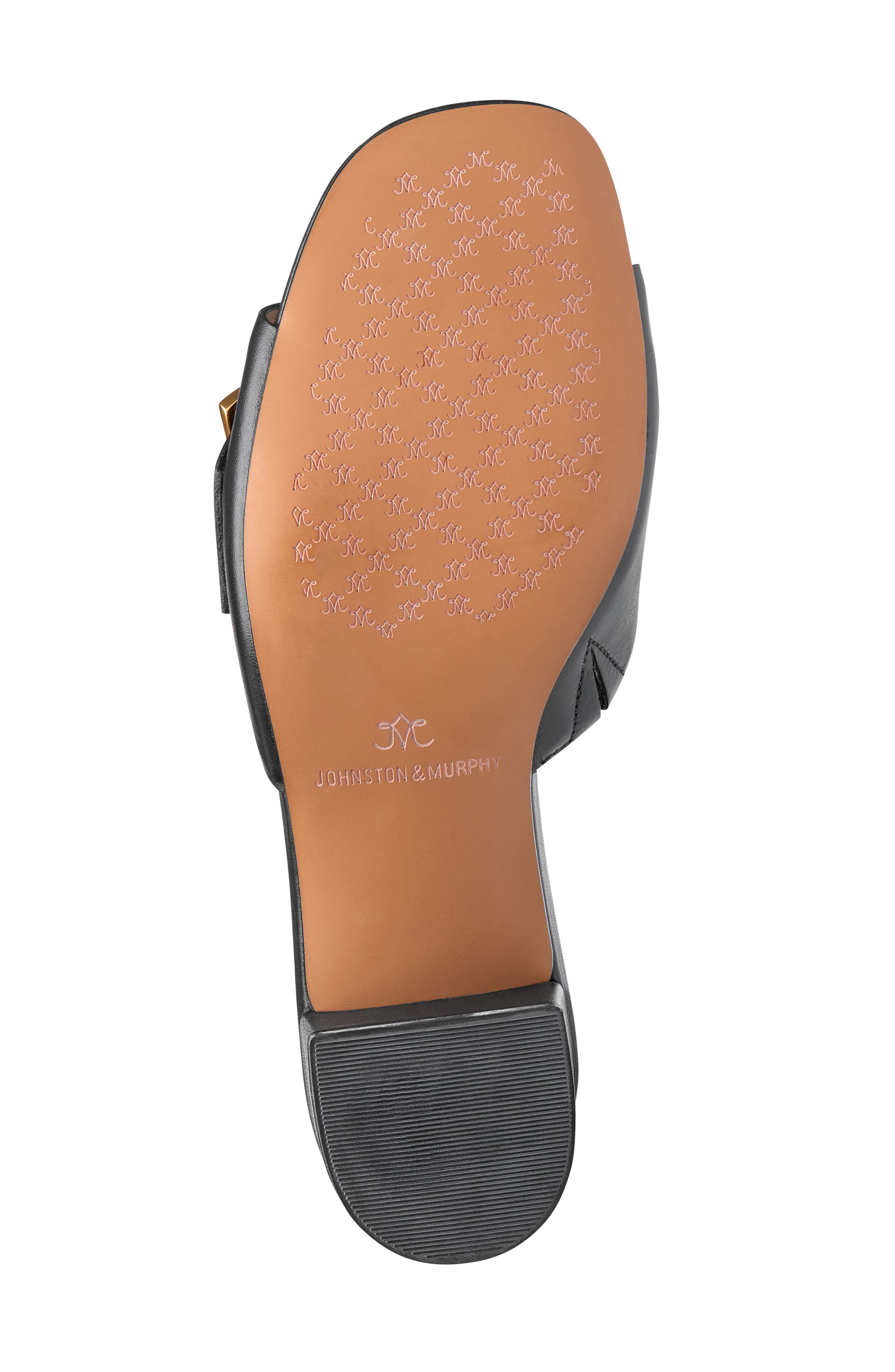 Johnston & Murphy Edith Buckle Slide Sandal, Alternate, color, Black Glove Leather