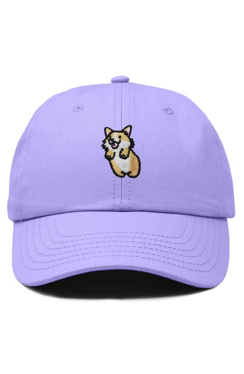 Leaping Corgi Embroidered Cap