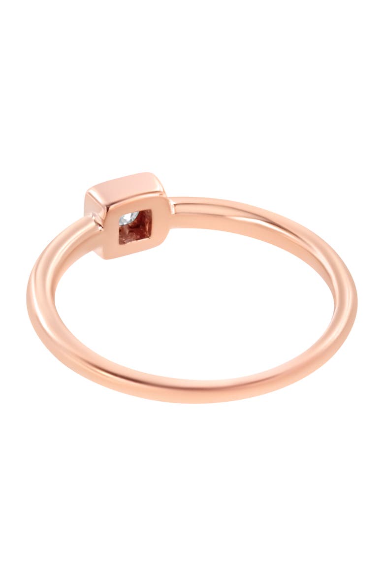 14K Rose Gold Plated Silver Miracle Set Diamond Promise Ring, Alternate, color, Rose Gold over Silver
