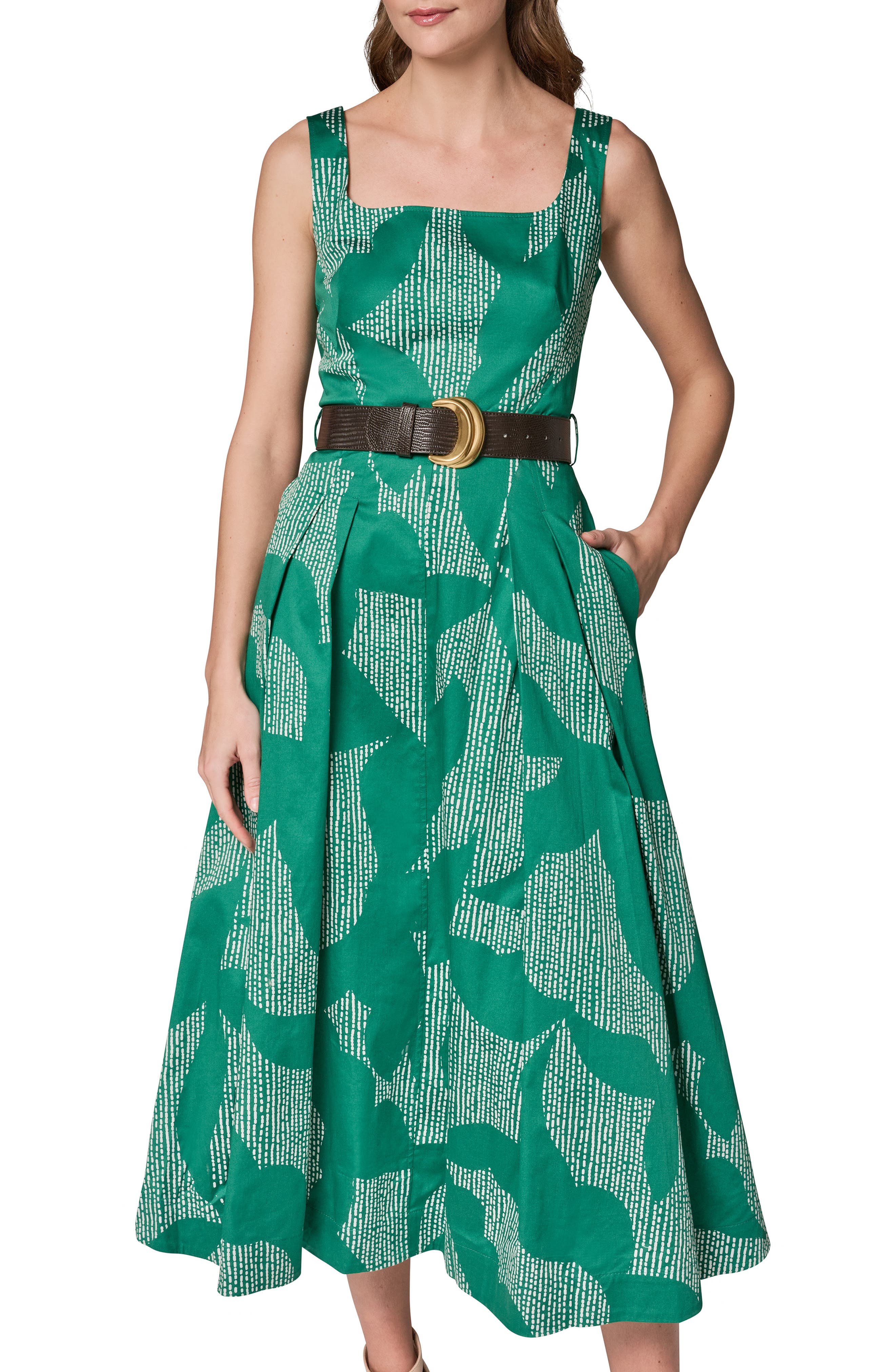 donna karan belted a line dress Donna Karan New York Women's Square Neck Belted A-Line Dress
