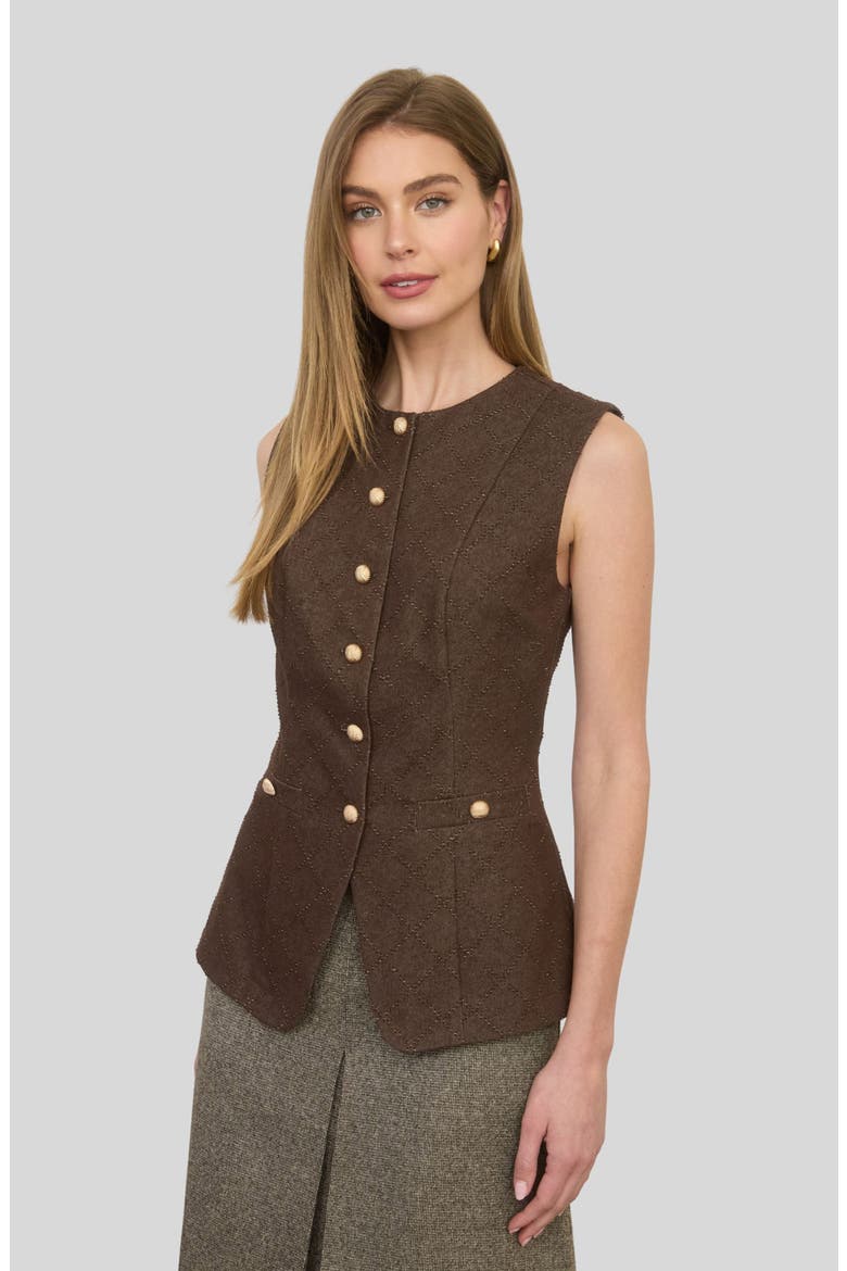 Diamond Quilted Vest, Alternate, color, BROWN