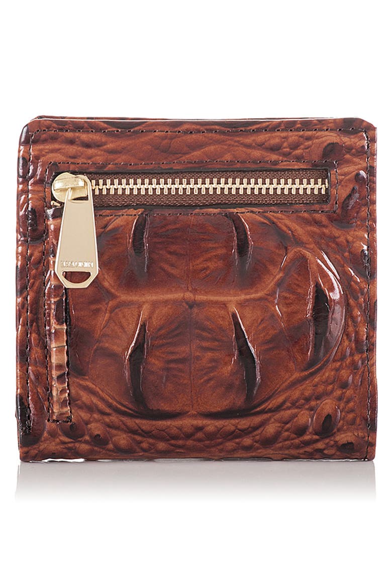 Jane Croc Embossed Leather Wallet, Alternate, color, PECAN