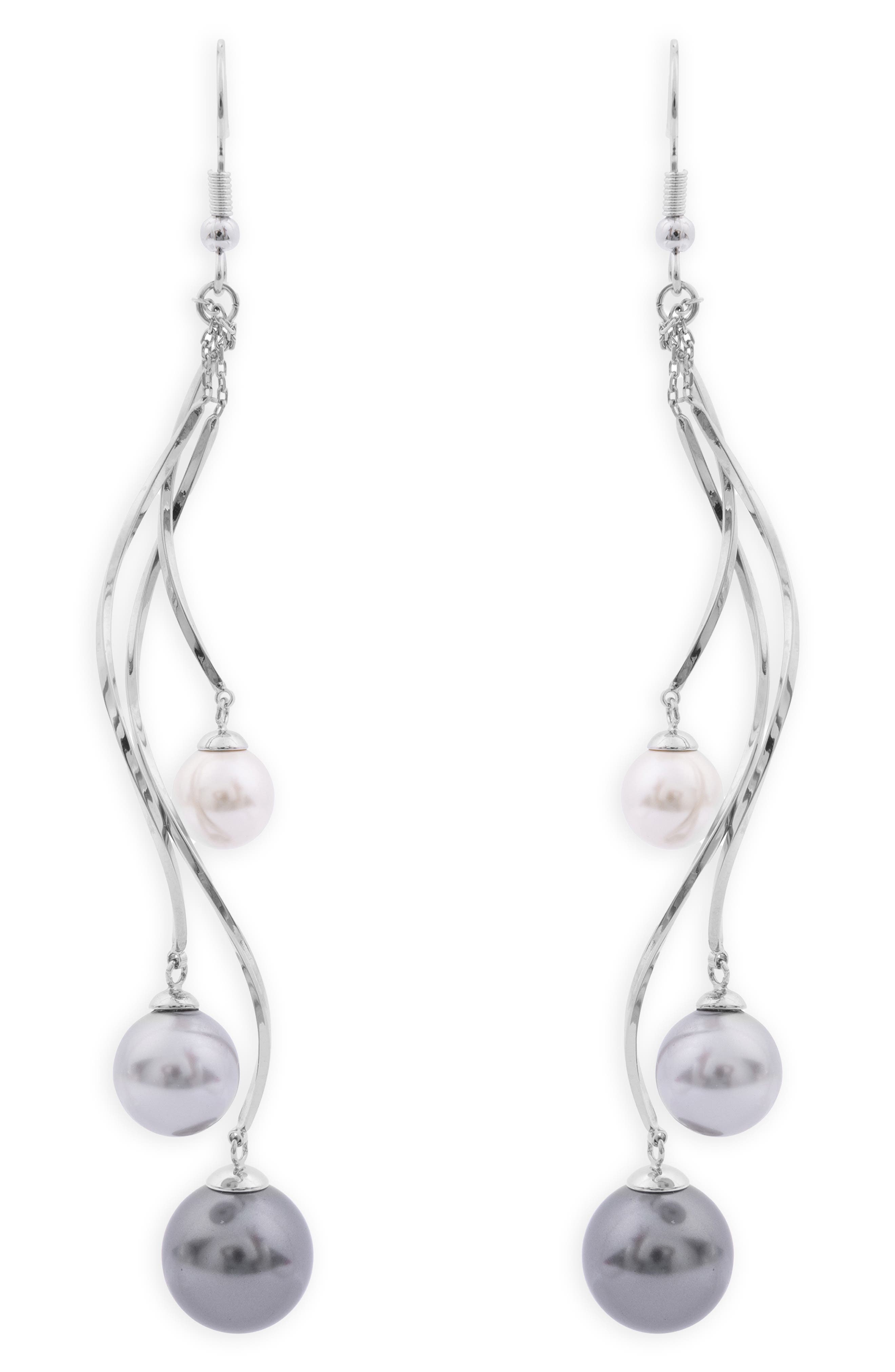 Pearl Twist Dangle Earrings