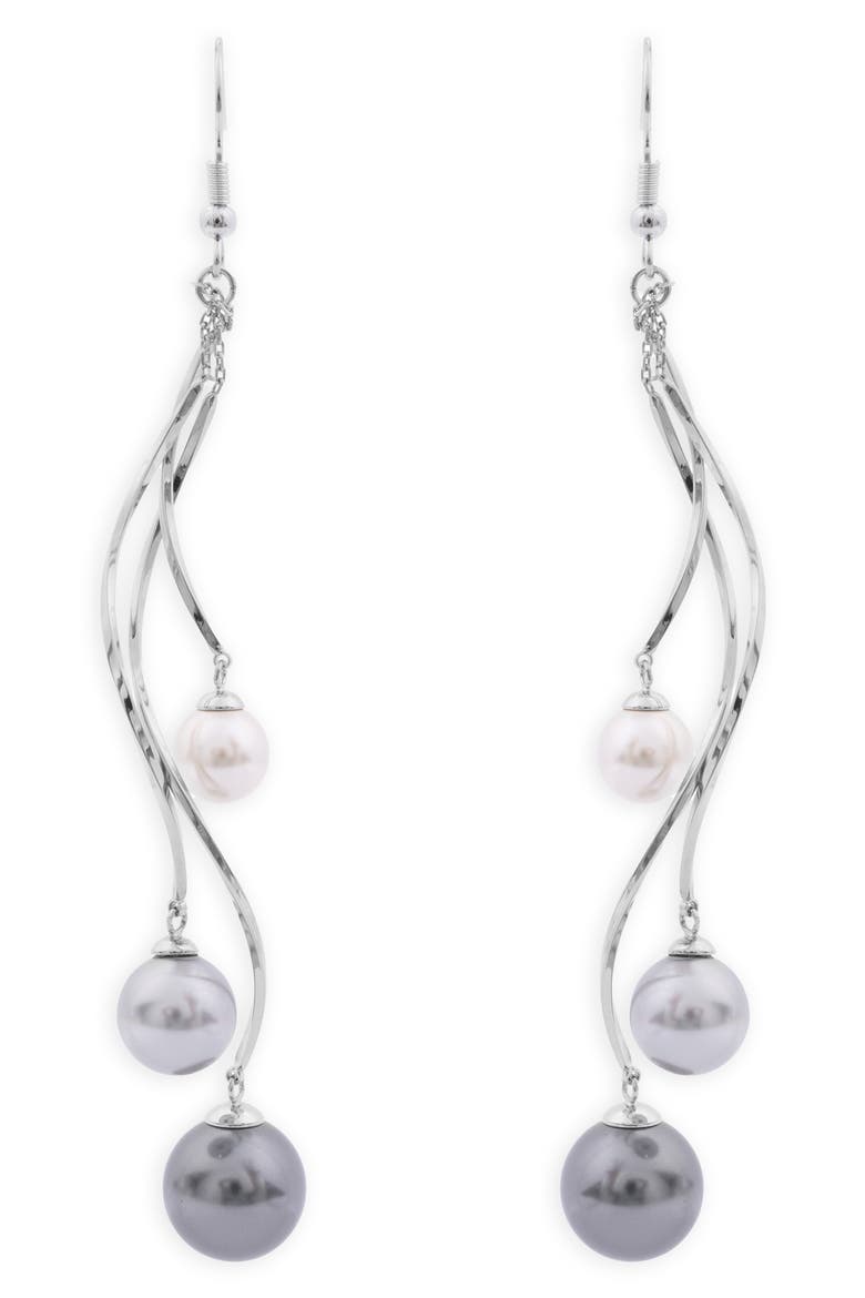 Pearl Twist Dangle Earrings, Main, color, SILVER
