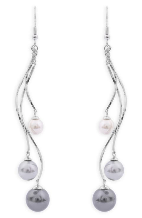 Pearl Twist Dangle Earrings