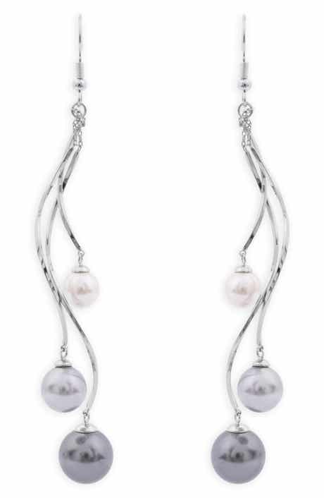 Pearl Twist Dangle Earrings