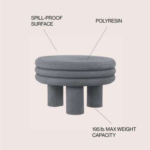 JONATHAN Y JONATHAN Y RASHIDA CONTEMPORARY MINIMALIST CURVY LOW INDOOR/OUTDOOR ACCENT TABLE 