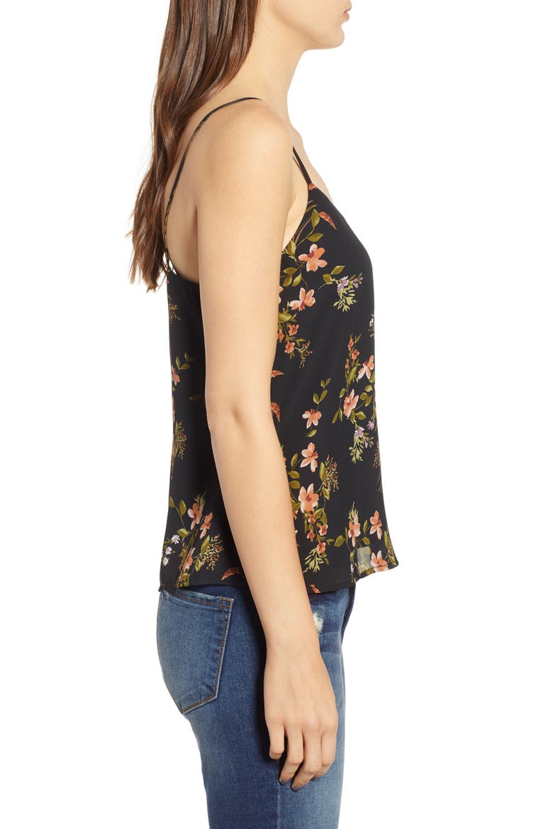 V-Neck Cami, Alternate, color, BLACK DUSTY FLORAL