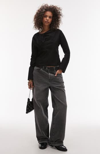 Twist Front Cotton Poplin Top
