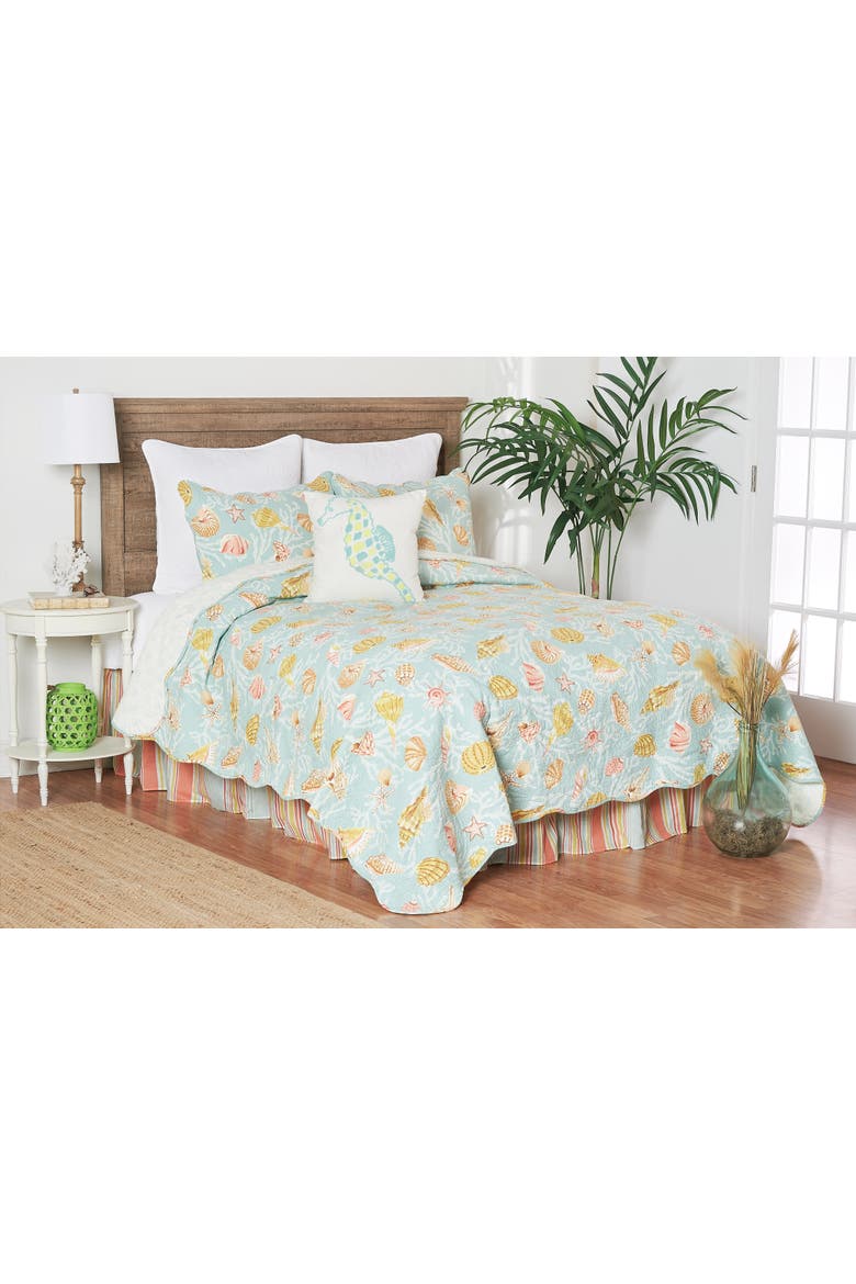 St. Martin Blue Cotton Cotton Quilt Set - Reversible and Machine Washable, Alternate, color, Blue