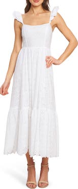 FLYING TOMATO Embroidered Eyelet Cotton Sundress