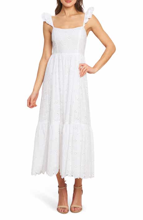 FLYING TOMATO Embroidered Eyelet Cotton Sundress