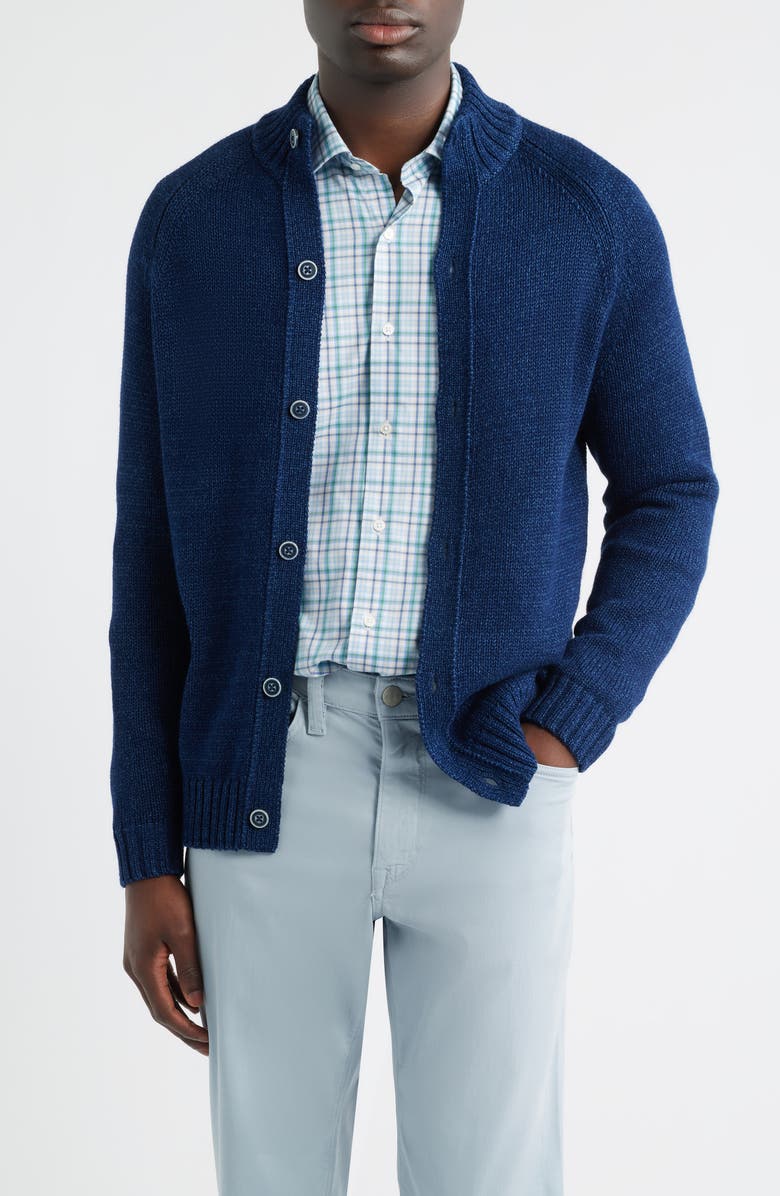 Peter Millar Crown Crafted Tilden Cardigan, Main, color, Navy