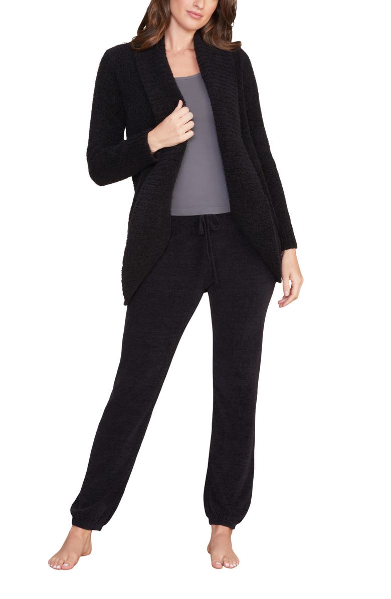 Barefoot Dreams<sup>®</sup> CozyChic<sup>™</sup> Chenille Circle Cardigan, Main, color, Black