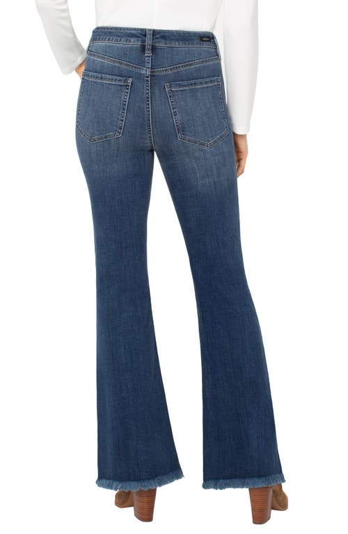 Liverpool Los Angeles Hannah High Waist Fray Hem Flare Jeans In Multi