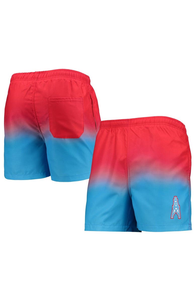 FOCO Men's FOCO Light Blue Houston Oilers Gridiron Classics Retro Dip-Dye Swim Shorts, Main, color, 