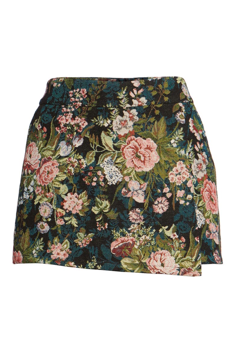 Tapestry Skort, Alternate, color, BLK ANTOINETTE BROCADE FLORAL