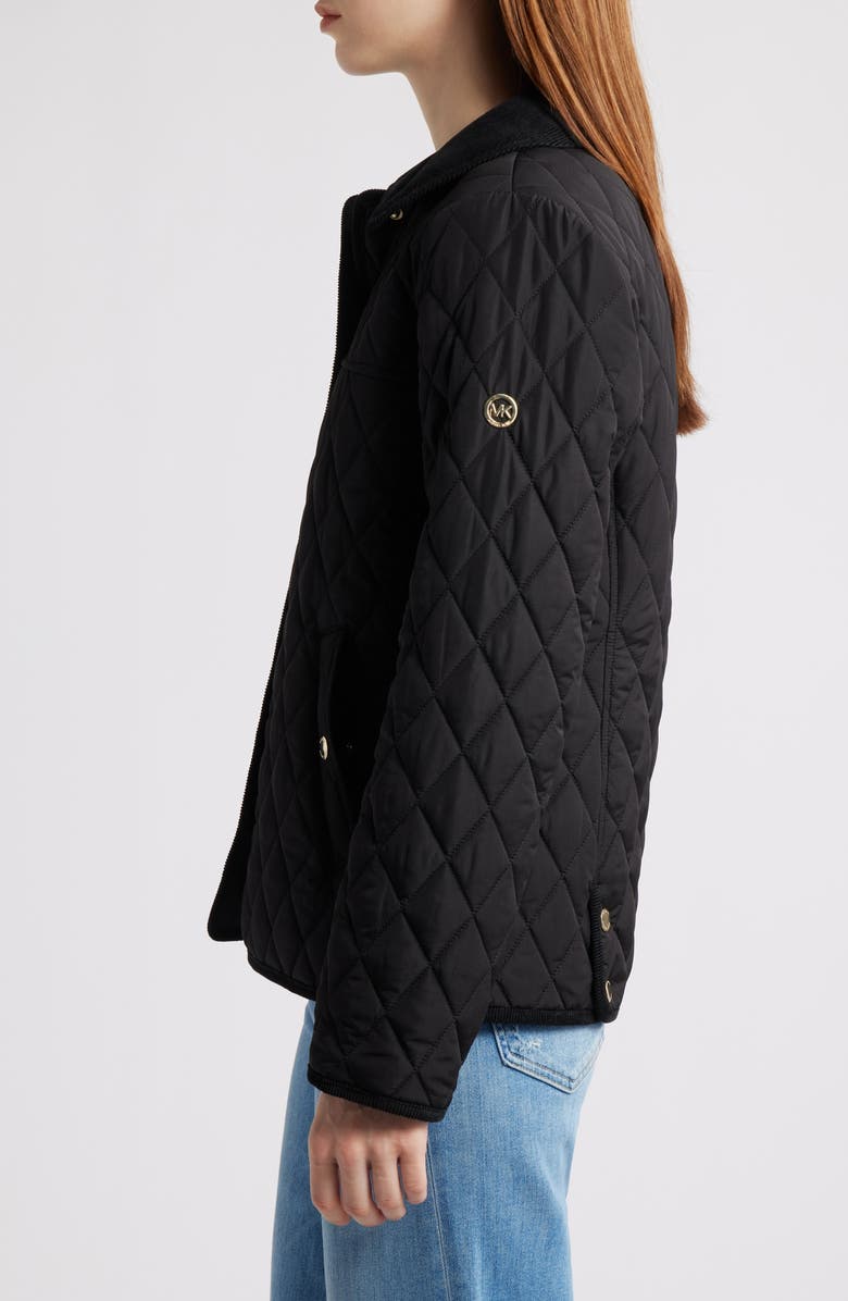 Michael Kors Short Quilted Jacket, Alternate, color, Black