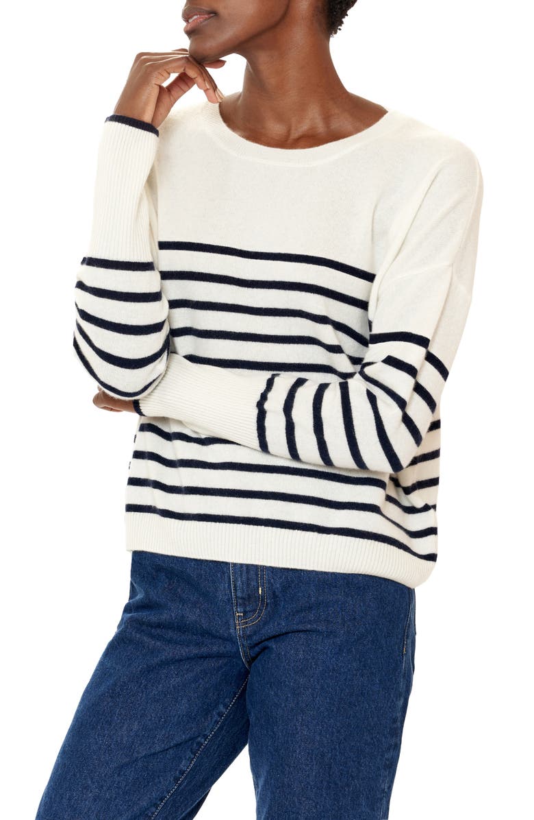 La Ligne Lean Lines Stripe Oversize Cashmere Sweater, Main, color, 