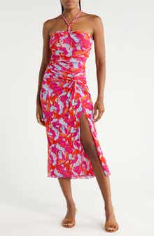 Aria Halter Mesh Midi Dress