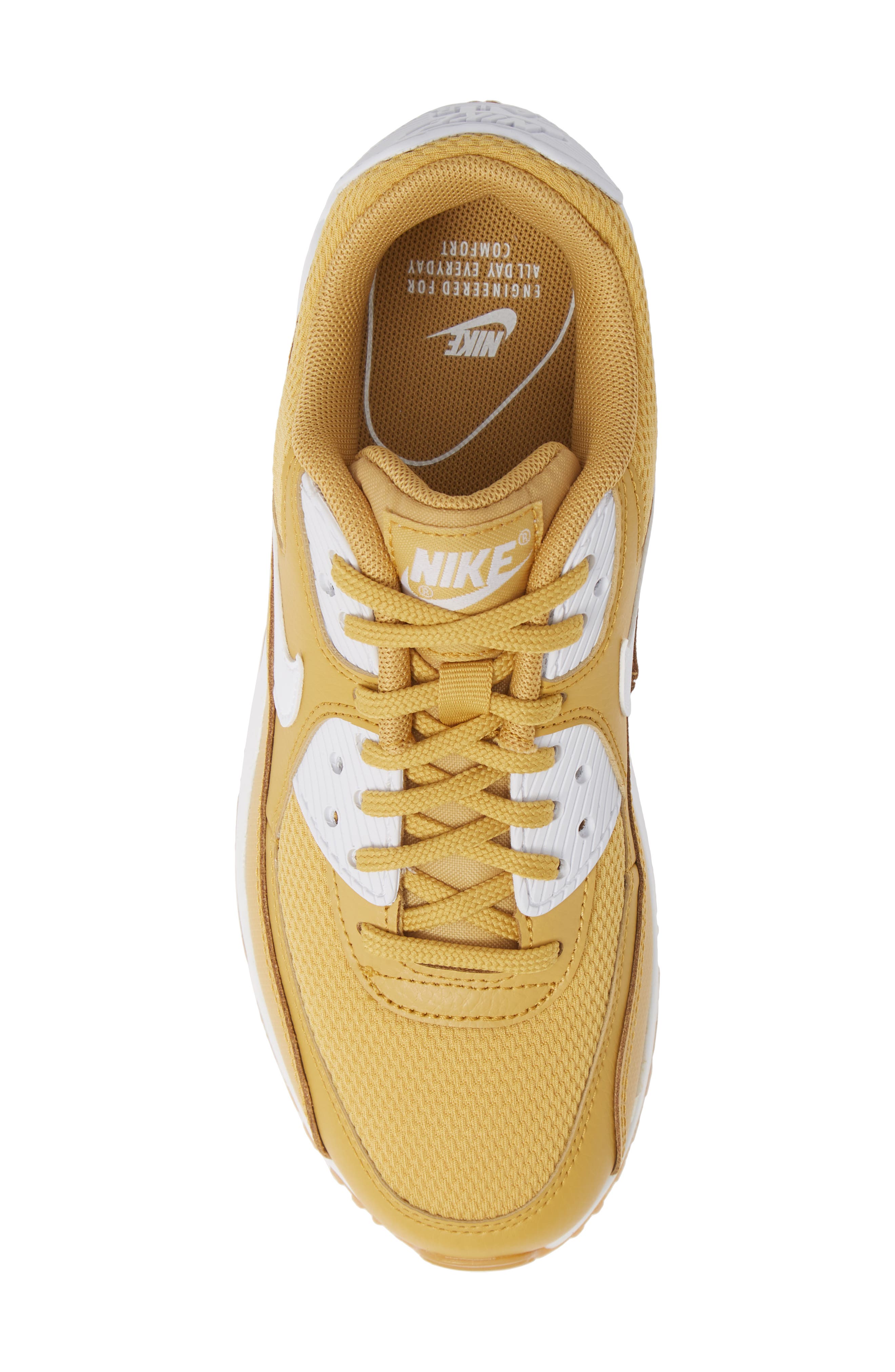 Air Max 90 Sneaker, Alternate, color, WHEAT GOLD/ WHITE/ LIGHT BROWN