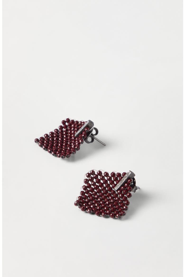 Hematite and Sterling Silver earrings, Alternate, color, Red