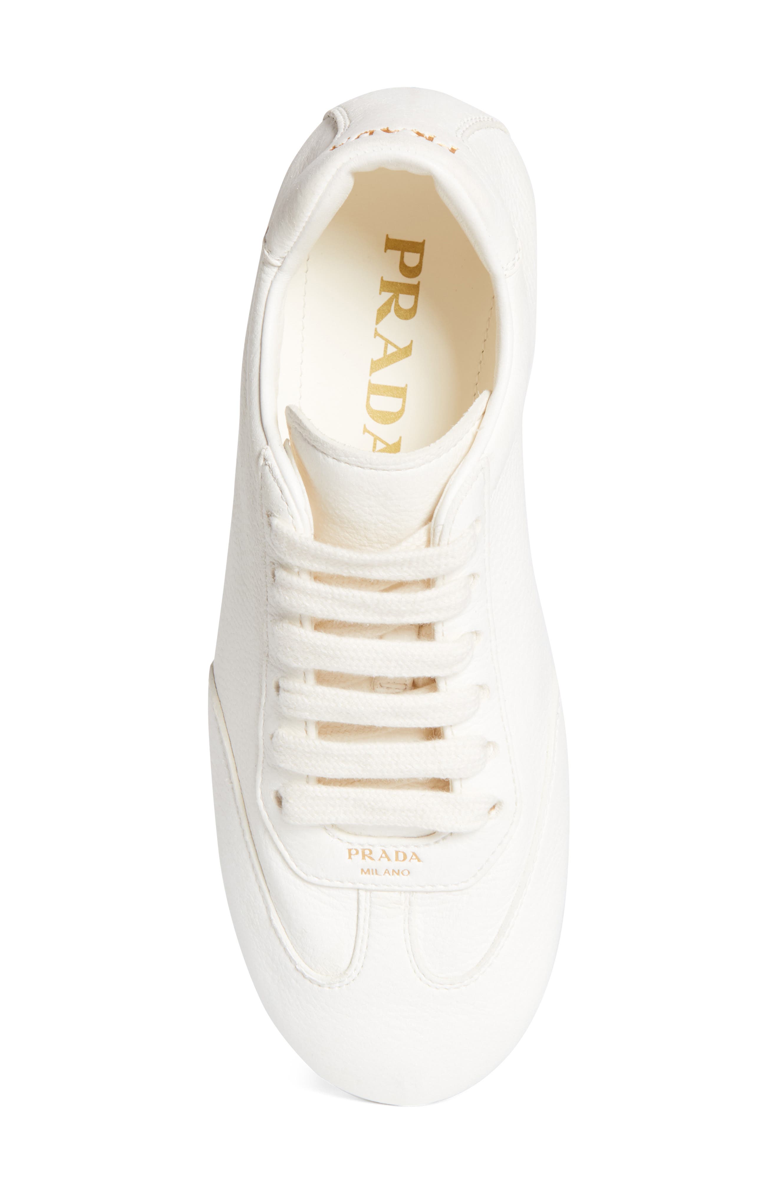 Prada Low Top Sneaker, Alternate, color, Avorio
