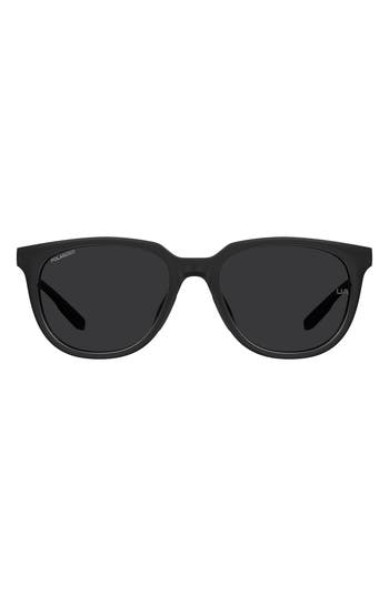 Under Armour Circuit 54mm Gradient Polarized Rectangular Sunglasses In Black