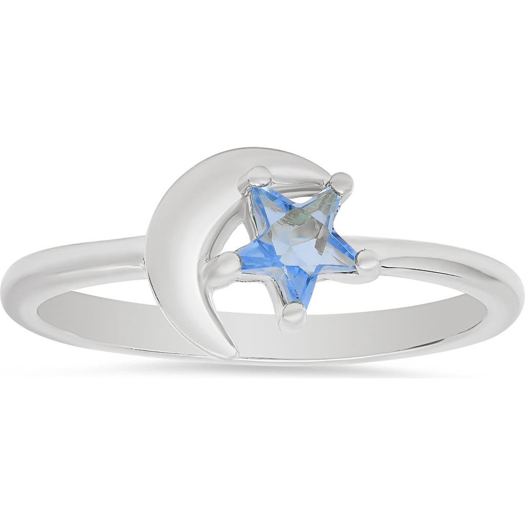 Queen Jewels Cubic Zirconia Celestial Star & Moon Ring in Silver at Nordstrom Rack, Size 8