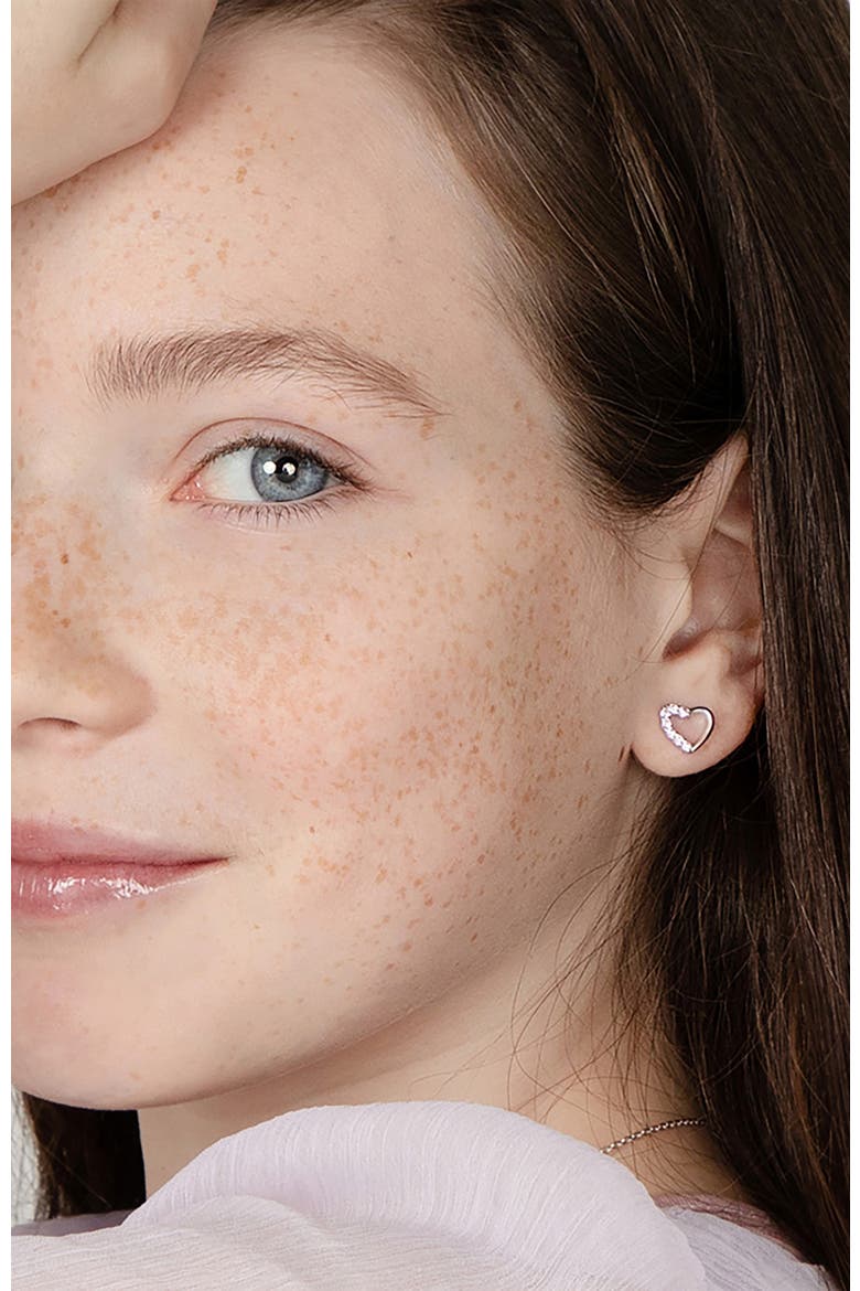 Two in One Heart Earrings, Alternate, color, Pink