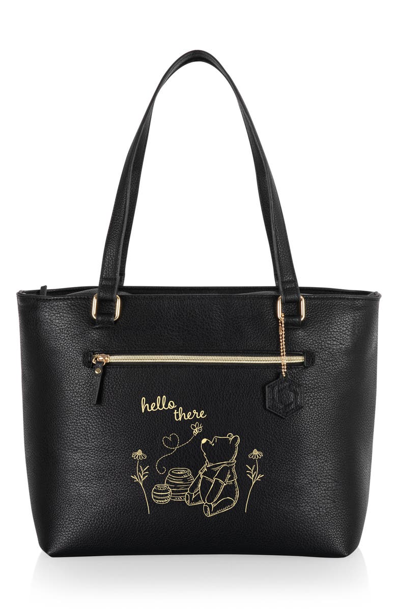 Picnic Time x Disney<sup>®</sup> Winnie the Pooh Uptown Cooler Tote Bag, Main, color, Black