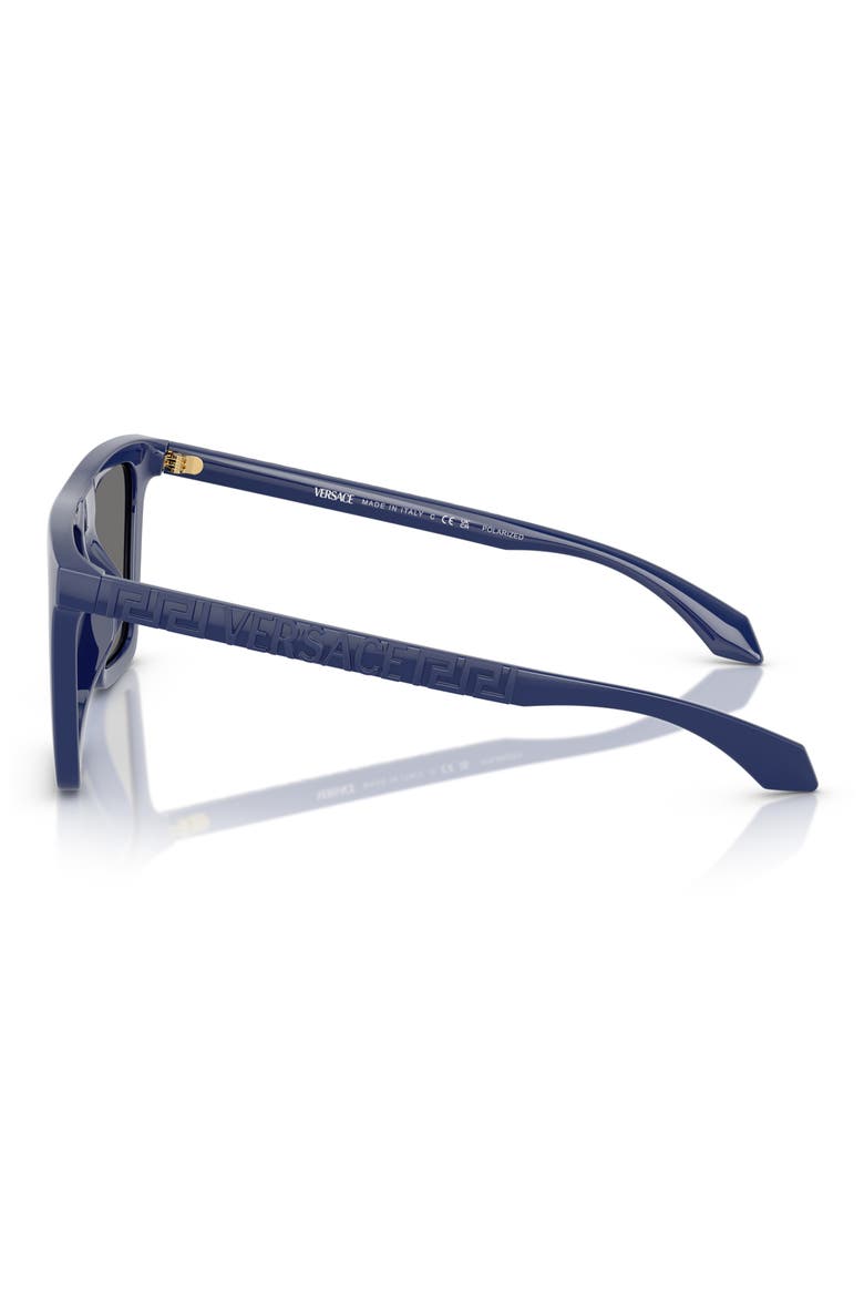 53mm Polarized Rectangular Sunglasses, Alternate, color, BLUE