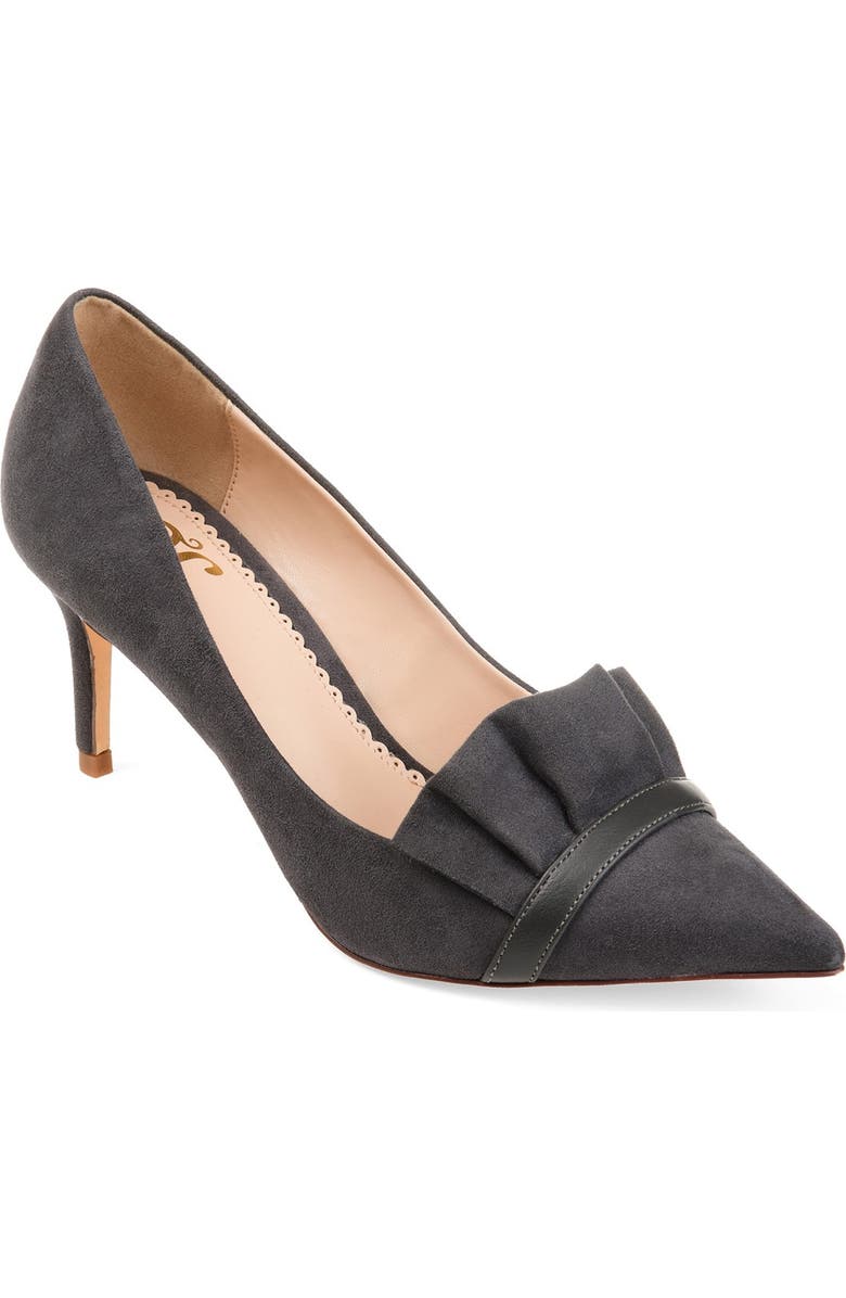 Journee Collection JOURNEE Marek Ruffle Pump, Main, color, Grey