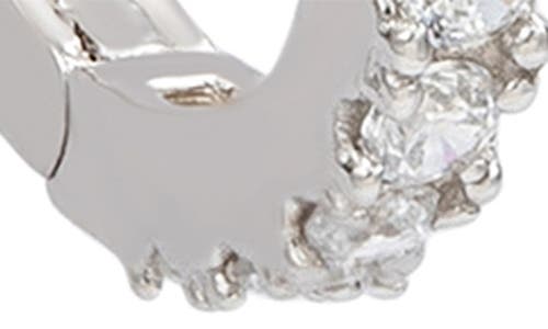 Suzy Levian Cubic Zirconia Hoop Earrings In Metallic