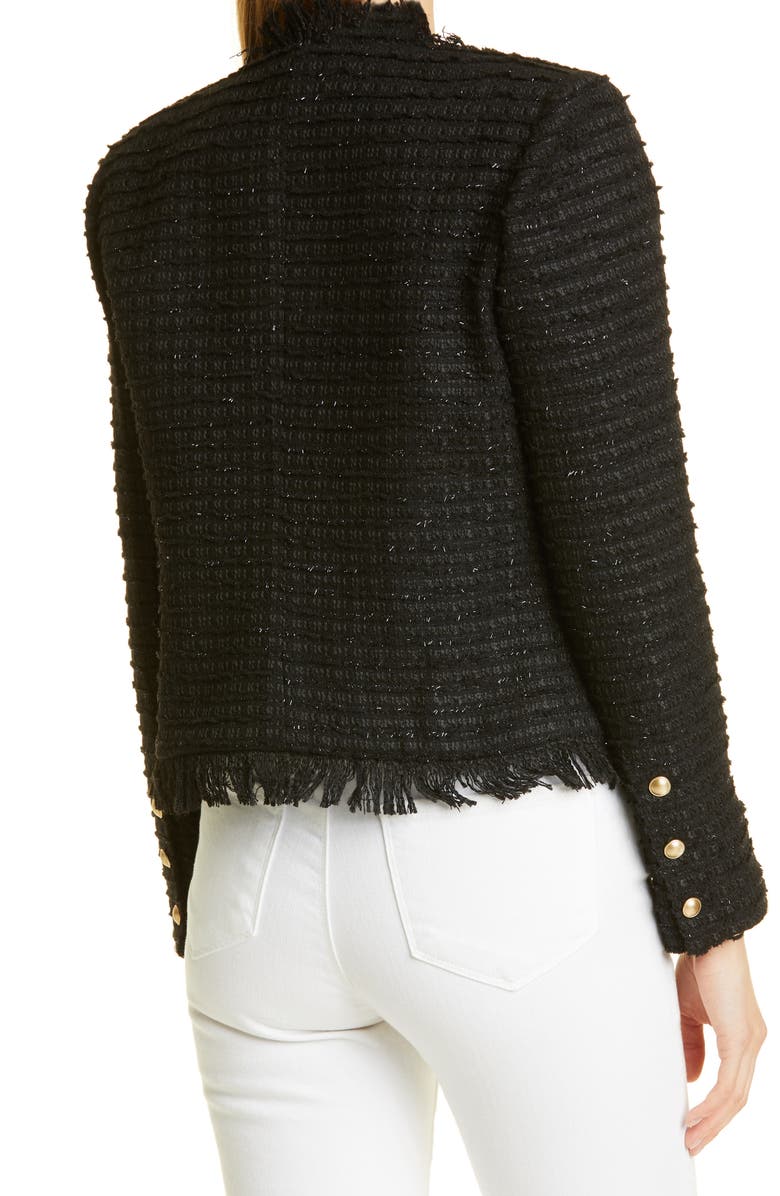 L'AGENCE Angelina Sequin Tweed Jacket, Alternate, color, 