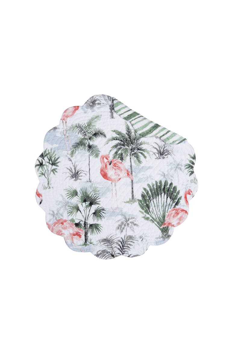 C&F Home Flamingo Breeze Round Set of 6 Placemats  17", Alternate, color, Blue