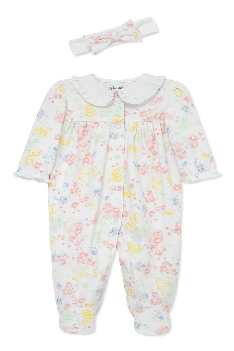 Garden Floral Footie & Headband Set, Main, color, FLORAL