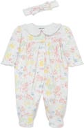 Little Me Garden Floral Footie & Headband Set