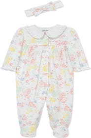 Little Me Garden Floral Footie & Headband Set