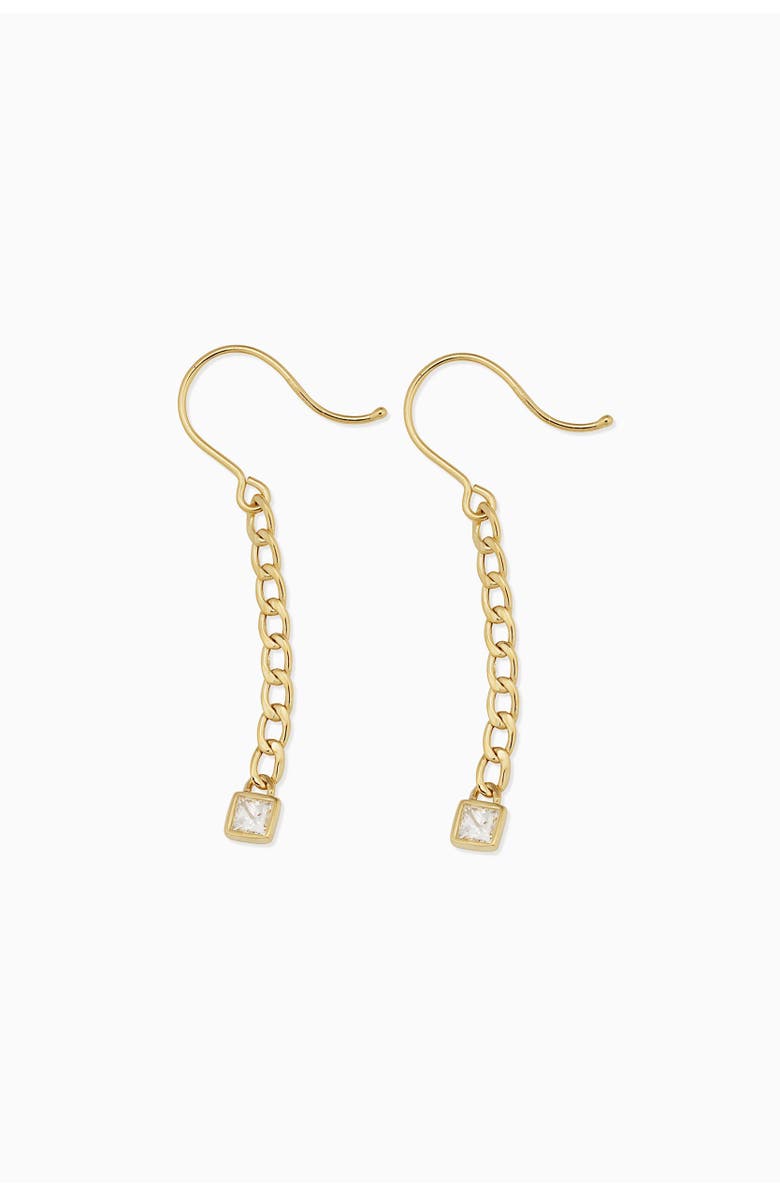 Oradina 14K Gold Dazzle Me Curb Drop Earrings, Alternate, color, Gold - White Zirconia