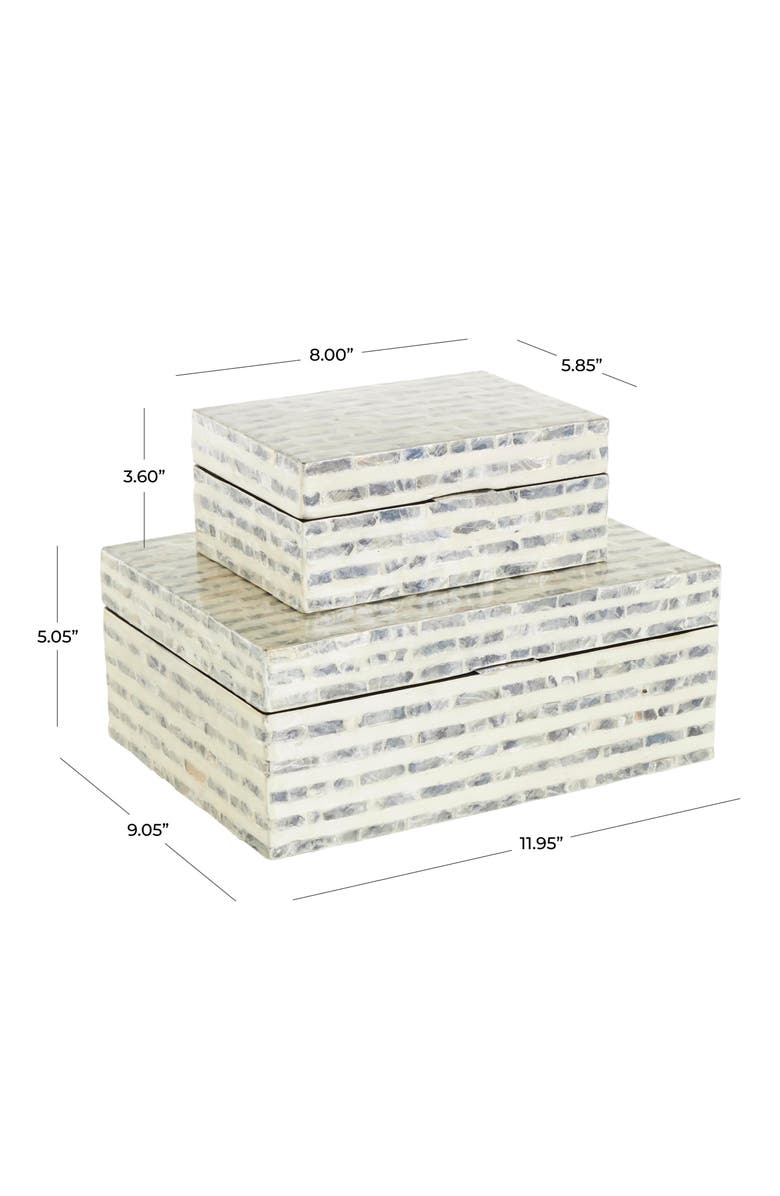 UMA Contemporary Set of 2 Decorative Mother of Pearl Boxes, Alternate, color, 
