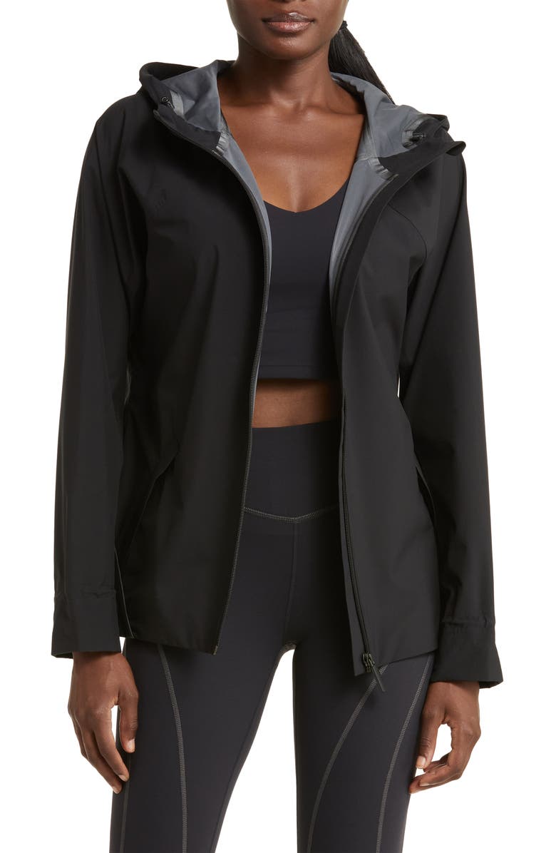 Zella Commute Hooded Water Resistant Rain Jacket, Main, color, 