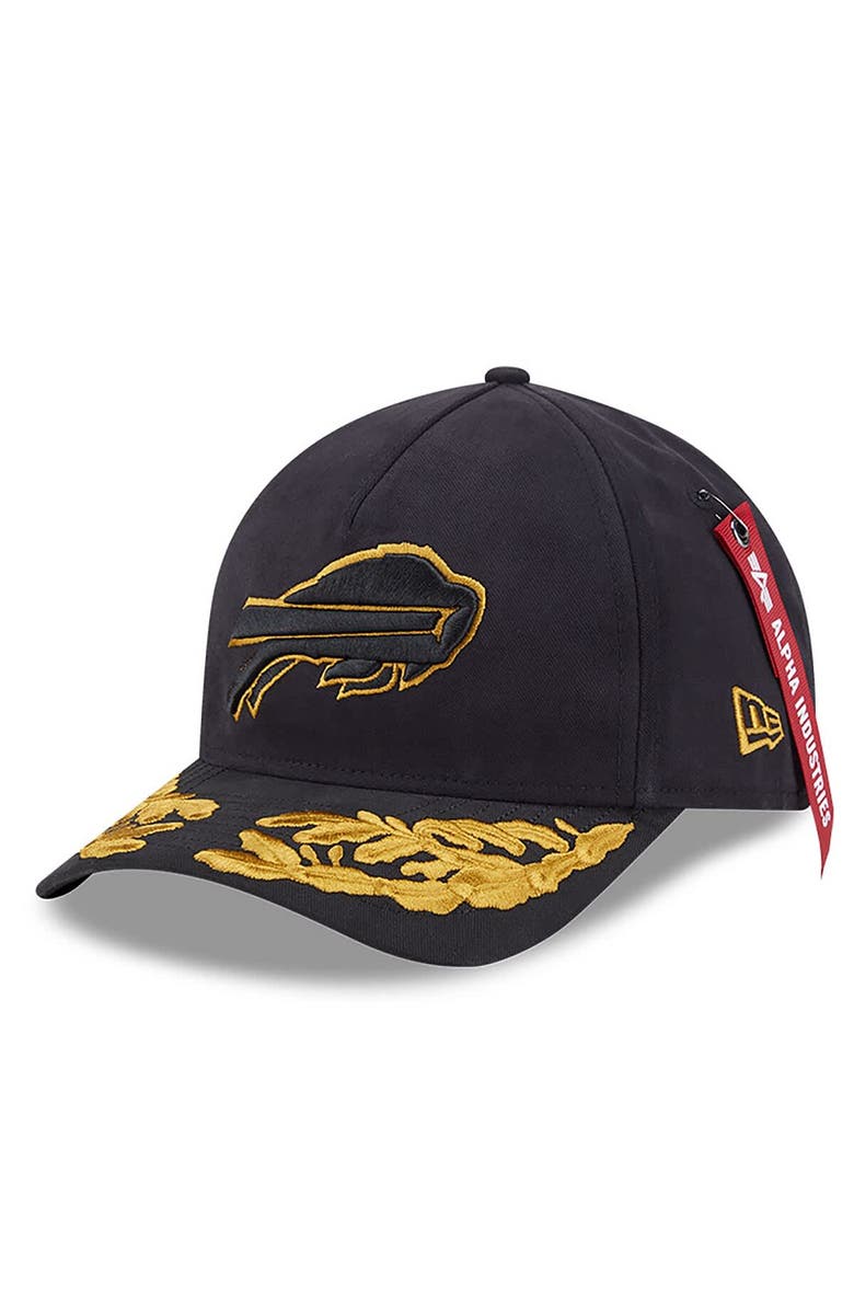 New Era x Alpha Industries Men's New Era x Alpha Industries  Black Buffalo Bills A-Frame 9FORTY Adjustable Hat, Main, color, Black