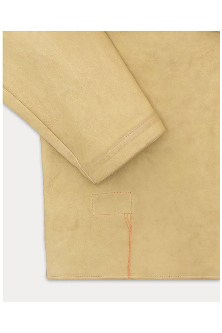 Quarter Deer Skin Leather Jacket, Alternate, color, Cream