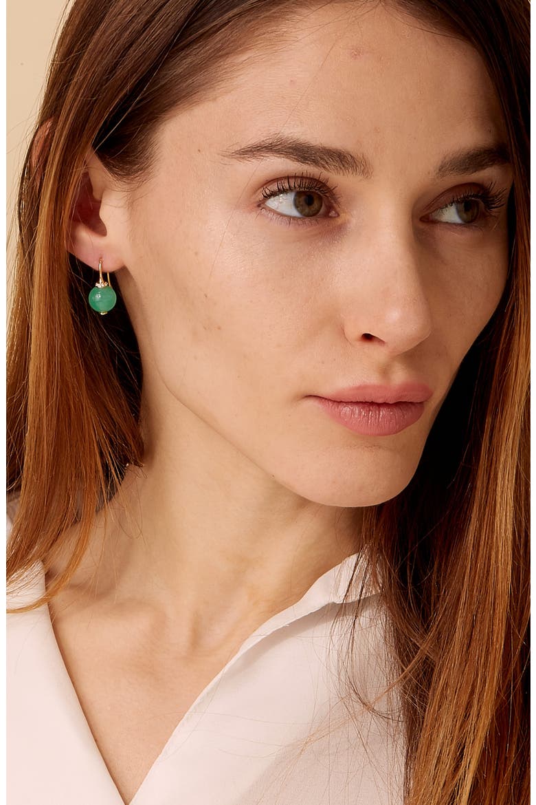 Bead Earrings, Alternate, color, Chrysoprase